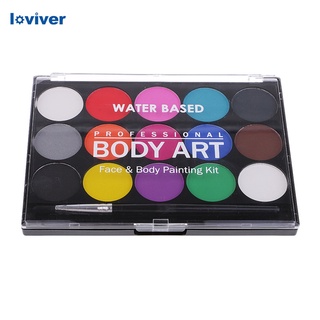 Loviver - paleta de 15 colores para pintar cara, pintura corporal, arte, diseño de fantasía