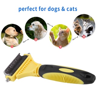[Glowing] cepillo profesional para perros desmatándose suavemente eficiente y seguro peine de mascotas rastrillo elimina brillantebrightlycool (6)