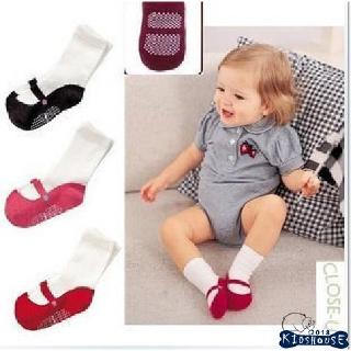 Kh-baby calcetines antideslizantes cálidos calcetines de piso 1 par negro/rosa/rojo