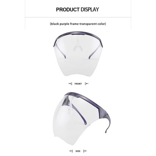 2021 más reciente sección de ampliación Unisex escudo facial transparente HD cara sheild cubierta deflector Anti gotitas a prueba de polvo Anti-UV antigolpes seguridad facemask .Eco (8)