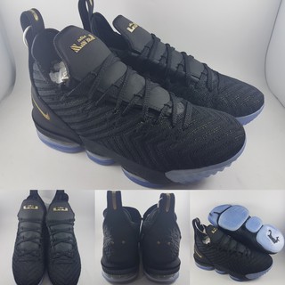 Nike Lebron 16 XVI bajo negro metálico oro negro oro hombres zapatos de baloncesto
