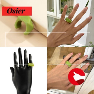 Osier Fashion Finger Unique anillo de apertura nuevo Color caramelo resina acrílico ajustable/Multicolor