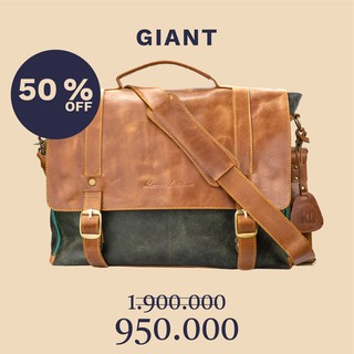Bolsa de mensajero de los hombres de cuero genuino bolsa de trabajo gigante Pullup - nombre gráfico gratis - Kenes Leather