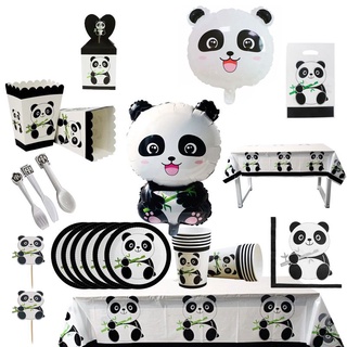 animales de dibujos animados panda serie tema fiesta suministros vajilla decoración globo niños cumpleaños día de los niños