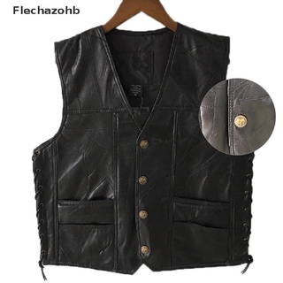 flechazohb| chaleco punk de cuero chaleco chaleco top chaquetas de motocicleta abrigo más el tamaño negro caliente
