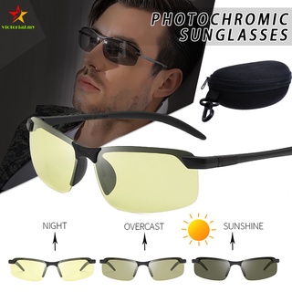 lentes de sol fotocromáticos para hombre con caja de almacenamiento de lentes polarizados para conducir pesca al aire libre