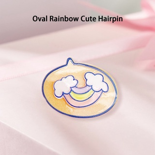 Hairpins Oval Shape Rainbow Cute Hairpins Women Barrette Headwear Girls Clips