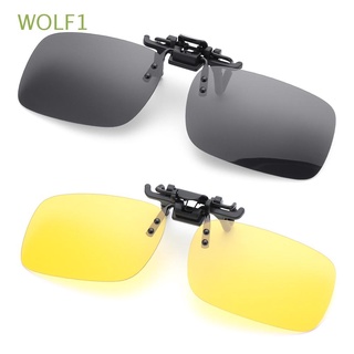 WOLF1 2PCS Exterior Gafas de sol con clip UV400 Gafas de visión nocturna Gafas polarizadas para gafas graduadas Anti reflejante Gafas Moda Gafas de conducción
