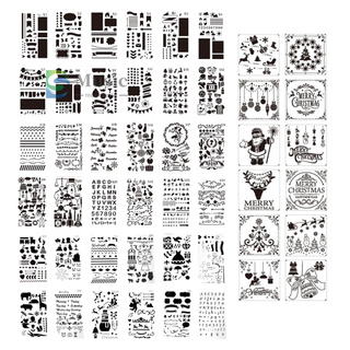 [Muwd] 48 pzs Kit de plantillas de dibujo para niños patrón de número de letra plantilla de pintura reutilizable para manualidades diario nota