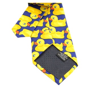 realmaa hombres mujeres divertido pato amarillo impreso corbata imitación seda cosplay fiesta de negocios traje lazos ropa de cuello mostrar accesorios de boda (3)