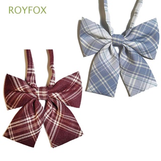 ROYFOX 2PCS Accesorios de arco Corbata de moño A cuadros Estilo marinero Arco de cuello Uniforme escolar Para mujeres Encantador Mujer JK japonés