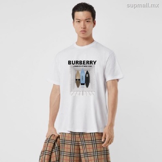 burberry hombres y mujeres impresión carta manga corta camiseta