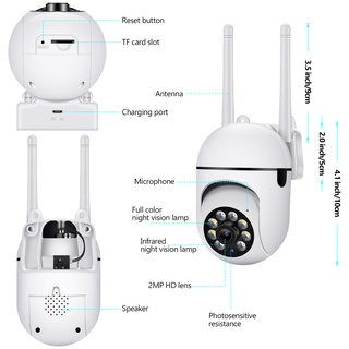 Cámara IP inalámbrica WiFi 1080P, cámara de videovigilancia nocturna, cámara de seguridad para exteriores con detección de movimiento KUIRTG (9)