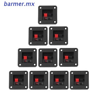 bar1 10pcs altavoz terminal placa 2 posición 2 terminales clip de resorte negro rojo doble entrada jack altavoz de audio
