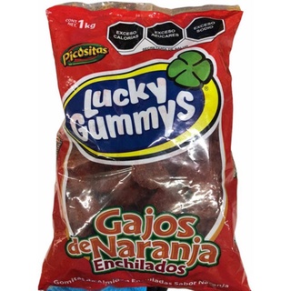 Gomitas Lucky Gummys Gajos de Naranja Enchilados 1kg