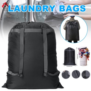 ikxrm - bolsa de lavandería grande de poliéster con 2 correas de hombro ajustables para acampar en la escuela