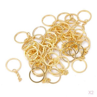 100 x anillo dividido tono dorado con cadena de eslabones llaveros llaveros hallazgos 25 mm