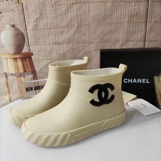 Chanel Rain Boots High Version 2021 New Embroidered Shoes Women Mona Go Out With Waterproof Short Tube Fashion Women Shoes