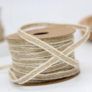 10m / Roll Burlap Jute Rolls Hessian Ribbon With Lace Vintage Diy Packing Rustic Crafts Wedding Q0J6 (2)