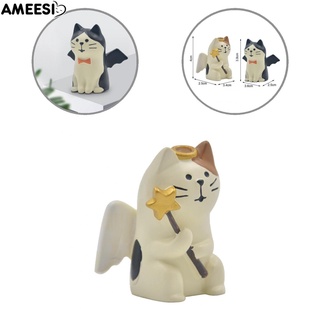 ameesi resina adorno suministros ángel gato adorno manualidades compacto para la colección hobby