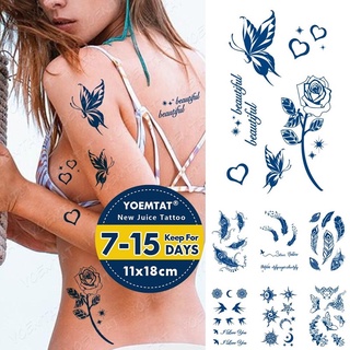 2pcs jugo tinta tatuajes arte corporal duración impermeable temporal tatuaje pegatina Prajna Geisha Tatoo brazo falso belleza chica Tatto mujeres