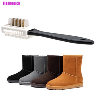 [Flashquick] Elegante cepillo de limpieza de 3 lados para gamuza Nubuck zapatos limpiador de botas