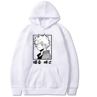 Harajuku Hero Academia sudaderas con capucha Anime japonés Bakugou Katsuki impreso sudadera con capucha Streetwear ropa