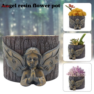 oración ángel maceta estatua para jardín resina arte escultura decoración para plantas suculentas 10*10*11.5cm (1)