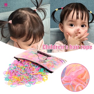 500/1000 PCS Disposable Baby Hair Ties Colorful Small Hair Rubber Band Elastic Braid Ponytail Bands with Pouch for Girls