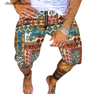 chi moda hombres pantalones cortos de playa casual elástico impreso bohemio hawaiano pantalones de playa