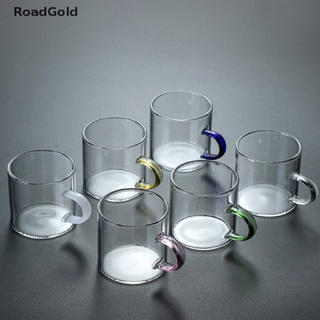 Roadgold - taza de té de vidrio borosilicato (80 ml, con mango, transparente, resistente al calor, RG BELLE)