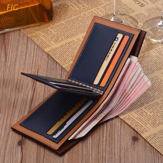 FIG - cartera de cuero marrón para hombre, diseño de tarjetas de crédito