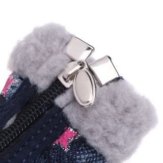 goljswc zapatos de mascotas perros cachorro botas de mezclilla caliente nieve invierno encantador antideslizante cremallera casual (3)