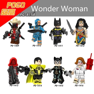 Wonder Woman Minifigures Lady Batman Under the Red Hood Nurse Joker Building Blocks Kids Toys