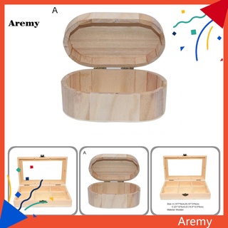 Arem Creative Design caja de almacenamiento de madera baratija organizador de almacenamiento sin terminar (1)