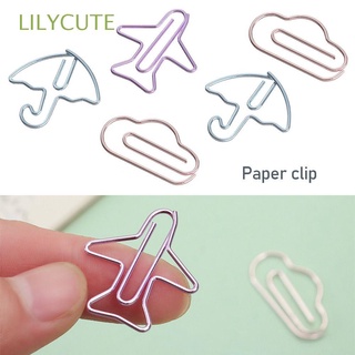 lilycute escuela oficina 12 piezas libro metal clip de papel creativo pequeño simple en forma especial papelería lindo dibujos animados