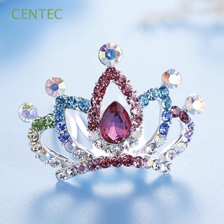 CENTEC La moda Peine de corona Mini Flor Taladro de cristal Lindo adj. Encaje Horquilla Princesa Fiesta de cumpleaños Joyas para cabello/Multicolor