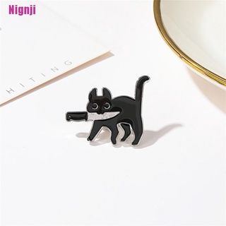 [Nignji] Cartoon Creative Black Cat Modeling Pop Enamel Pin Lapel Badges Brooch (3)