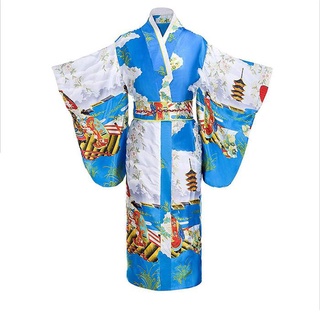 Albornoz japonés con cuello en V para mujer, Kimono sexy Yukata con obitage, vestido de fiesta de noche con flores con estampado de manga completa para mujer (4)