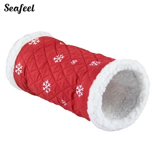 (Seafeel) Navidad mascota hámster conejo ardilla erizo túnel juguete tubo caliente nido cama (9)