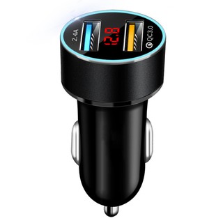Dual USB Car Charger Portable Car Cigarette Lighter With LED Display