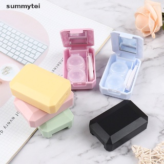 Summytei New Candy Color Portable Mini Contact Lens Case Eye Care Container with Mirror MX