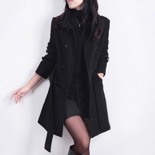 Chamarra de Manga larga de invierno suelto de moda para mujer/chaqueta con cinturón (8)