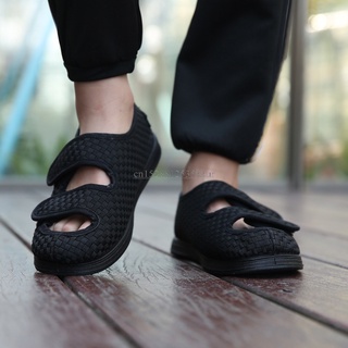 Zapatillas de hombre con ancho extra ancho ajustable, zapatillas para diabéticos y edemas, pies hinchados, zapatos para caminar, sandalias ortopédicas para interior / exterior (7)