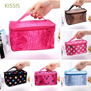 KISSIS Moda Bolsa de maquillaje Bolsa Bolsa de lavado de|Organizador cosmético Belleza Artículos de tocador de viaje Portátil Cuero Impermeable Squar De las mujeres