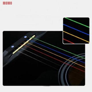 MOMO - juego de 6 cuerdas de colores de colores arco iris para accesorios de guitarra acústica (2)