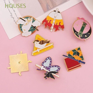 HOUSES Jewelry Gifts Cartoon Badges Creativity Brooch Demon Slayer Brooch Metal Brooch Bag Accessories Jacket Pin Cartoon Jewelry Clothes Decoration Hat Decorative Backpacks Decoration Anime Badge