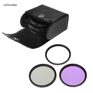 col 58MM CPL UV FLD Lens Filter Set With Bag For Nikon Canon Sony Pentax Camera