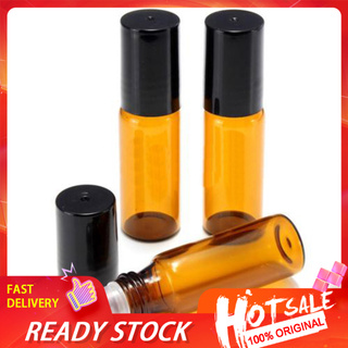 CO 10Pcs 5ml/10ml ámbar rollo en botellas de vidrio bola de rodillo para Perfume aceite esencial