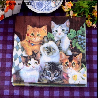 LadyhouseOD 20sheets Cats Paper Napkin Festive Party Tissue Napkin Decoupage Wedding Party Baby Shower Decor Hot Sell